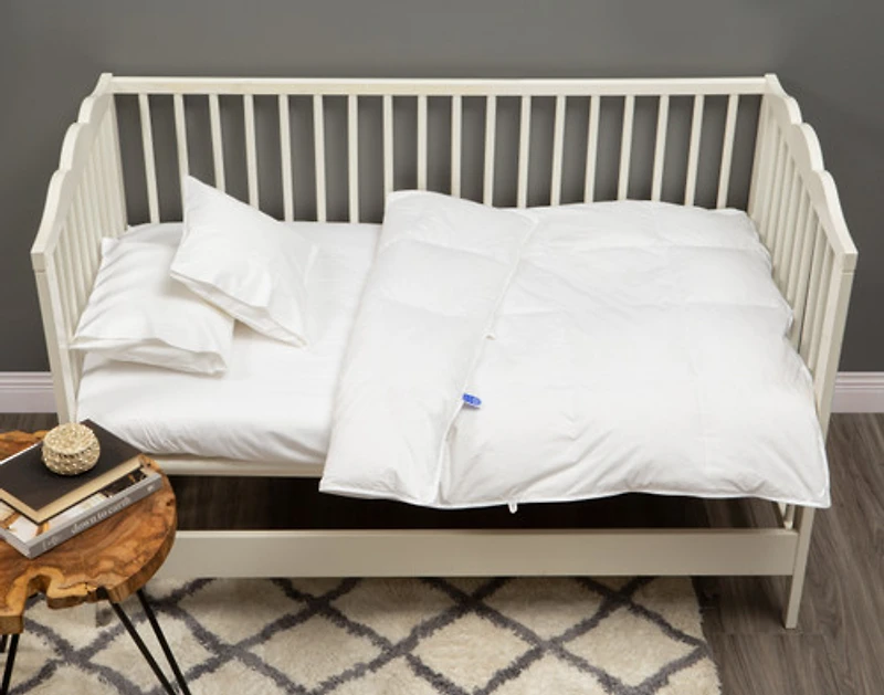 3-Piece Nature's Nest Crib-Sized Bedding Bundle, RDS Certified, White