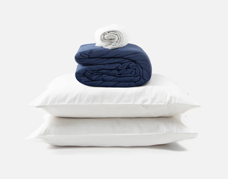 3-Piece Cooling Bamboo Bedding Bundle - Navy, Blue