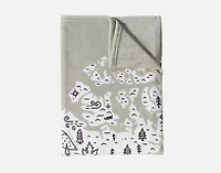 Canada Map Fleece Throw, Scenic, White