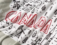 Canada Map Fleece Throw, Scenic, White