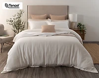 Nuala Duvet Cover, TENCEL Lyocell, Geometric, White,