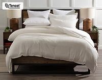 Nuala Duvet Cover, TENCEL Lyocell, Geometric, White,