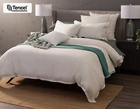 Nuala Duvet Cover, TENCEL Lyocell, Geometric, White,