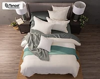 Nuala Duvet Cover, TENCEL Lyocell, Geometric, White,