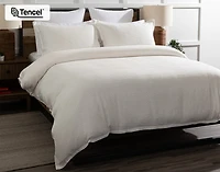 Nuala Duvet Cover, TENCEL Lyocell, Geometric, White,