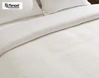 Nuala Duvet Cover, TENCEL Lyocell, Geometric, White,
