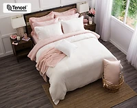 Nuala Duvet Cover, TENCEL Lyocell, Geometric, White,