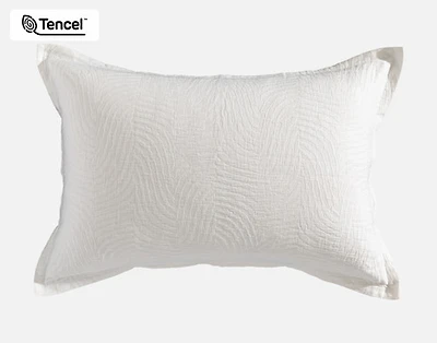 Nuala Pillow Sham, Geometric, White,