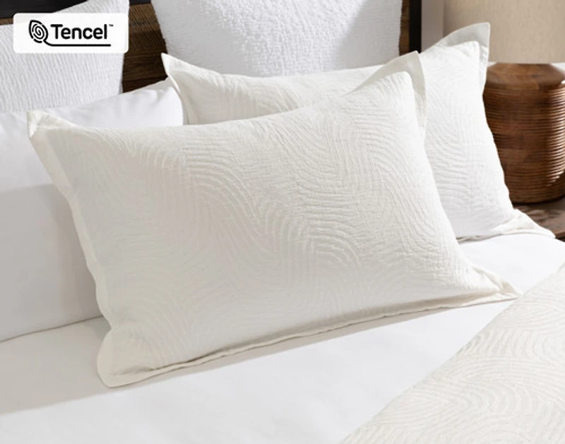 Nuala Pillow Sham, Geometric, White,