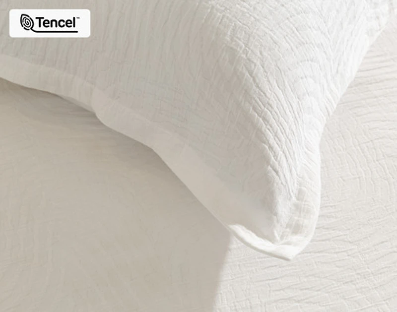 Nuala Pillow Sham, Geometric, White,