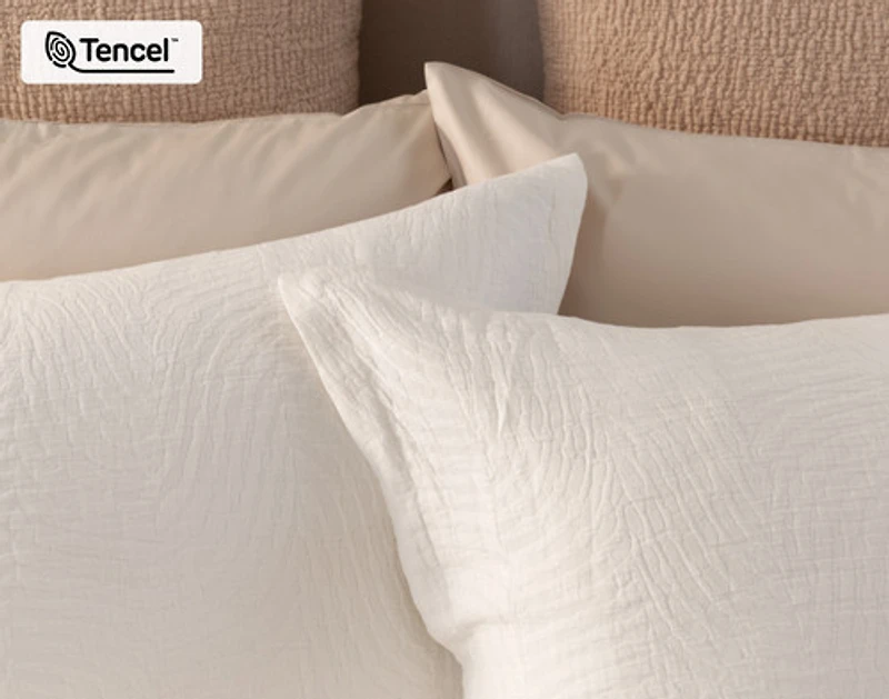 Nuala Pillow Sham, Geometric, White,