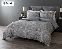 Fergana Duvet Cover, Cotton, TENCEL Lyocell, Geometric, Grey,