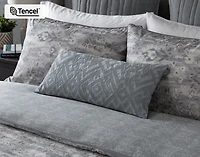 Fergana Duvet Cover, Cotton, TENCEL Lyocell, Geometric, Grey,