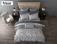 Fergana Duvet Cover, Cotton, TENCEL Lyocell, Geometric, Grey,