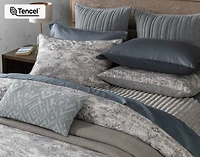 Fergana Duvet Cover, Cotton, TENCEL Lyocell, Geometric, Grey,