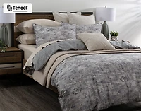 Fergana Duvet Cover, Cotton, TENCEL Lyocell, Geometric, Grey,
