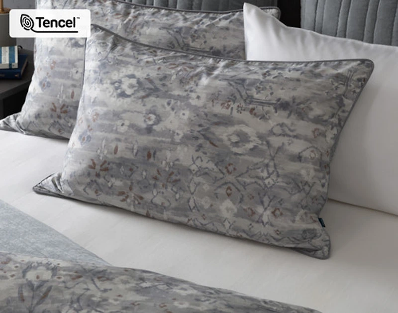 Fergana Pillow Sham, Geometric, Grey,