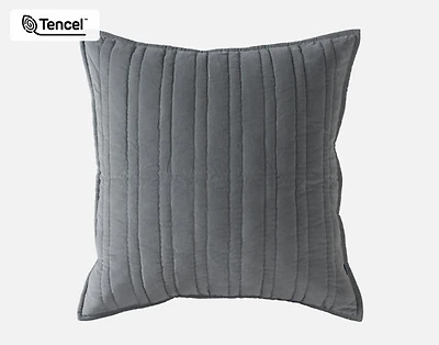 Fergana Euro Sham, Grey, 26" x 26"