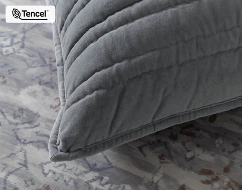 Fergana Euro Sham, Grey, 26" x 26"