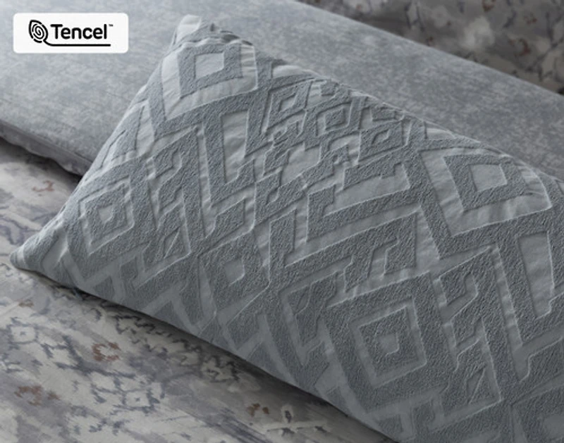 Fergana Boudoir Pillow Cover, Geometric, Grey, 24" x 12"