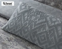 Fergana Boudoir Pillow Cover, Geometric, Grey, 24" x 12"