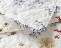 Danielle Recycled Polyester Coverlet Set, Floral, Green,