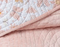 Rainbows Velvet Quilt Set, Geometric, Pink,