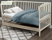3-Piece Crib-Sized Bamboo Cotton Bedding Bundle - Spruce, RDS Certified, Green