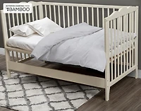 3-Piece Crib-Sized Bamboo Cotton Bedding Bundle - Charcoal, RDS Certified, Grey
