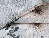 Ashland Cotton Quilt Set, Floral, Grey,