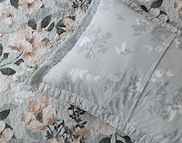 Ashland Cotton Quilt Set, Floral, Grey,
