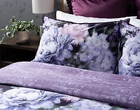 Christabel Duvet Cover, Cotton, Floral, Purple,