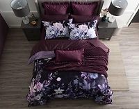 Christabel Duvet Cover, Cotton, Floral, Purple,