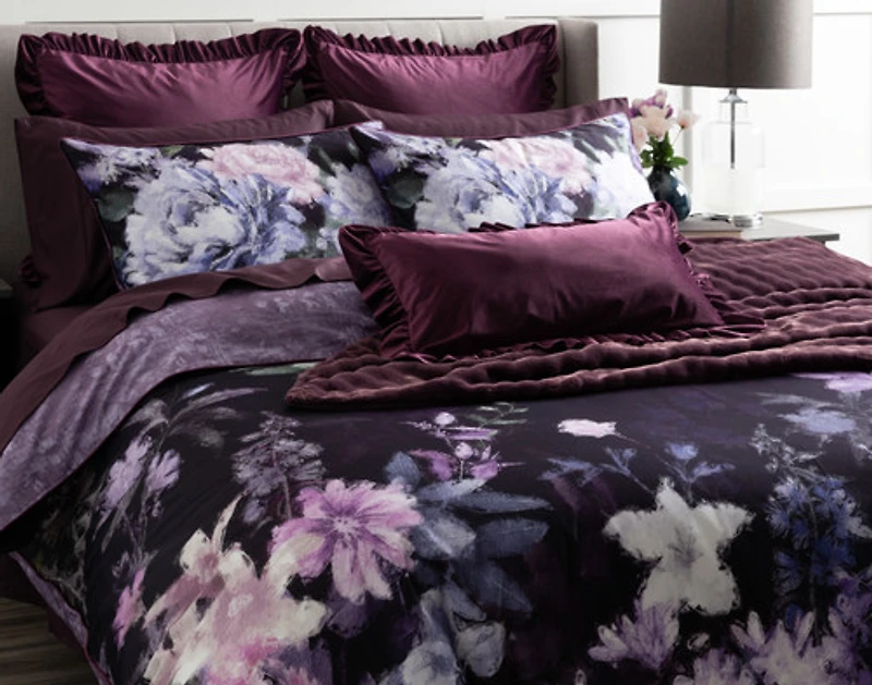 Christabel Pillow Sham, Floral, Purple,