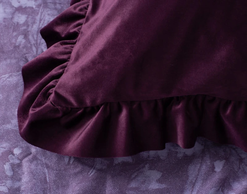 Christabel Velvet Euro Sham, Purple, 26" x 26"