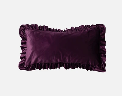 Christabel Velvet Boudoir Pillow Cover, Purple, 24" x 12"