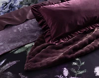 Christabel Velvet Boudoir Pillow Cover, Purple, 24" x 12"