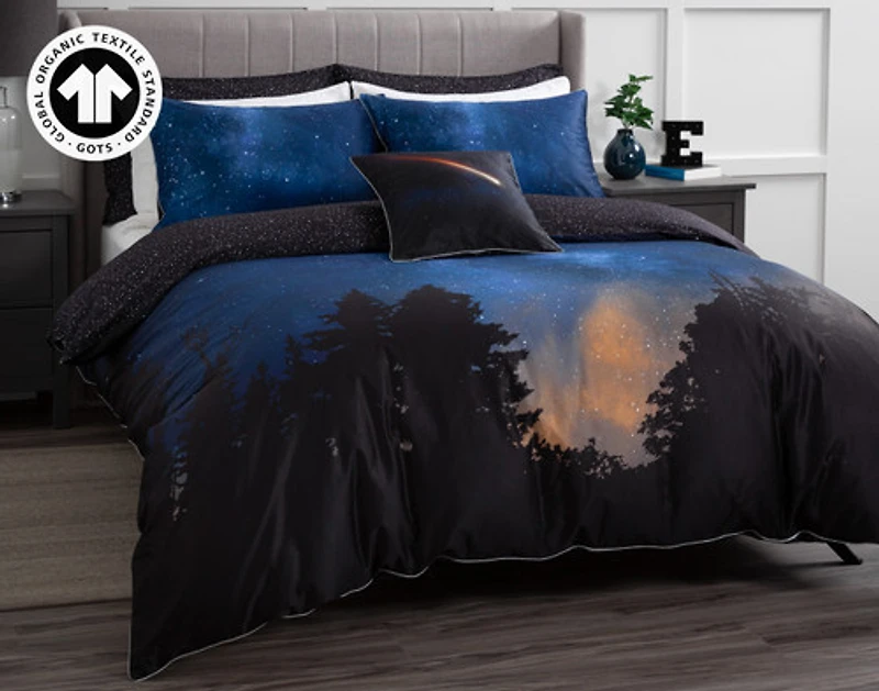 Starlight Duvet Cover, Scenic, GOTS Certified, Blue,
