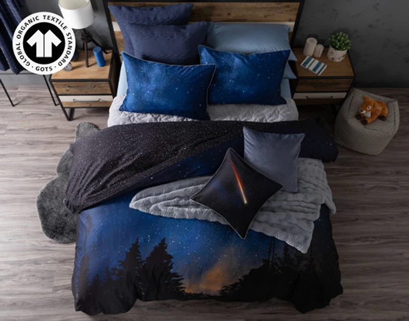 Starlight Duvet Cover, Scenic, GOTS Certified, Blue,
