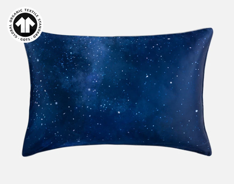 Starlight Pillow Sham, Scenic, GOTS Certified, Blue,