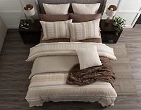 Adrift Duvet Cover, Cotton, Geometric, Beige,