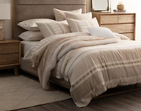 Adrift Duvet Cover, Cotton, Geometric, Beige,