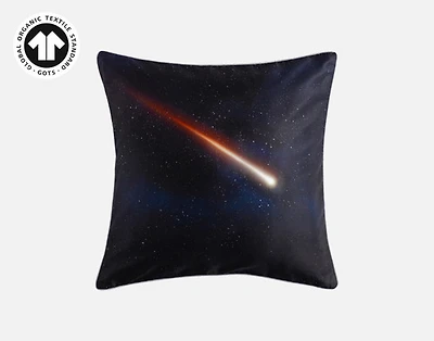 Starlight Square Cushion Cover, Scenic, GOTS Certified, Blue, 18" x 18"
