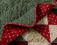 Christmas Tree Cotton Quilt Set, Patchwork, Red,