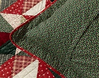 Christmas Tree Cotton Quilt Set, Patchwork, Red,