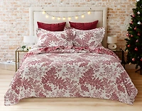 Merry Berry Cotton Quilt Set, Botanical, White, Twin