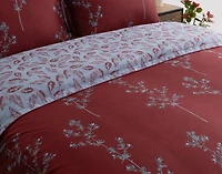 Vermillia Duvet Cover, Cotton Set, Botanical, Red,