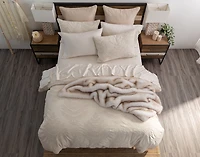 Marcona Duvet Cover, Cotton Set, Botanical, Beige,