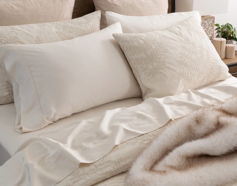 Marcona Duvet Cover, Cotton Set, Botanical, Beige,