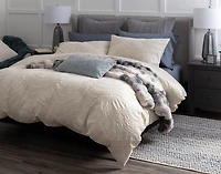 Marcona Duvet Cover, Cotton Set, Botanical, Beige,